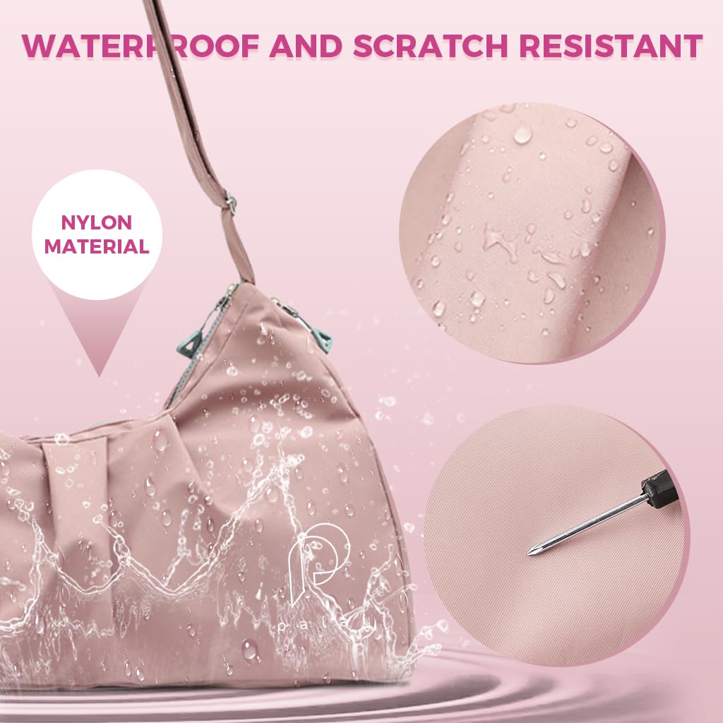 PALAY Women Gym Bag Fashion Nylon Gym Bag with Shoe Compartment Duffle Bag Travel Shoulder Bag Multifunctional Gym Bag Waterproof Day Pack Shoulder Bag Gym Bag with Adjustable Shoulder Strap, Pink PALAY Women Gym Bag Fashion Nylon Gym Bag with Shoe Compartment Duffle Bag Travel Shoulder Bag Multifunctional Gym Bag Waterproof Day Pack Shoulder Bag Gym Bag with Adjustable Shoulder Strap, Pink